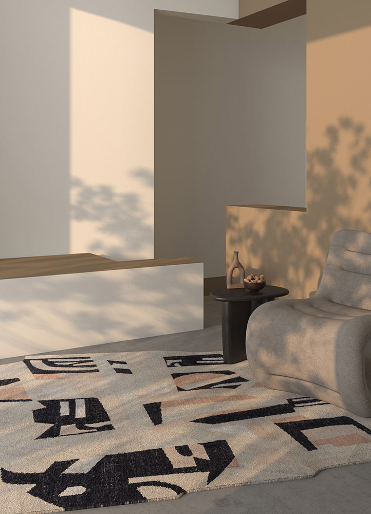 checkers ivory wool and viscose flat weaves Rug - R&D/info checkers ivory wool and viscose flat weaves Rug - R&D/info