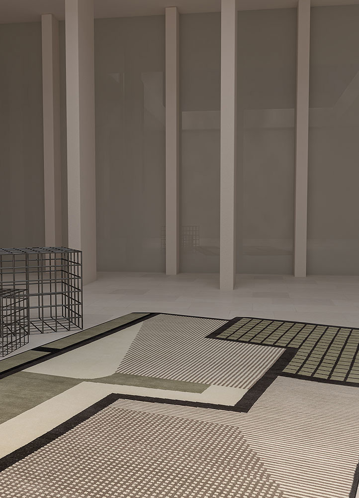 box green wool hand knotted Rug - R&D/info box green wool hand knotted Rug - R&D/info