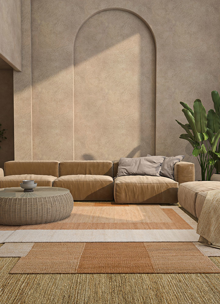 daaira beige and brown jute and hemp flat weaves Rug - R&D/info