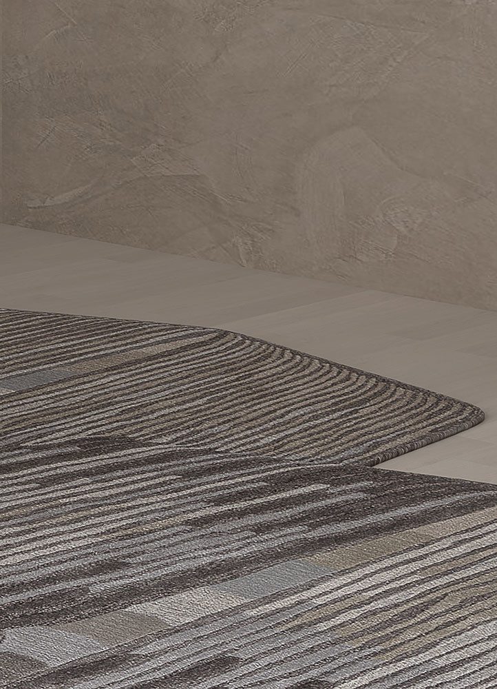 lucid grey and black wool and viscose hand tufted Rug - R&D/info lucid grey and black wool and viscose hand tufted Rug - R&D/info