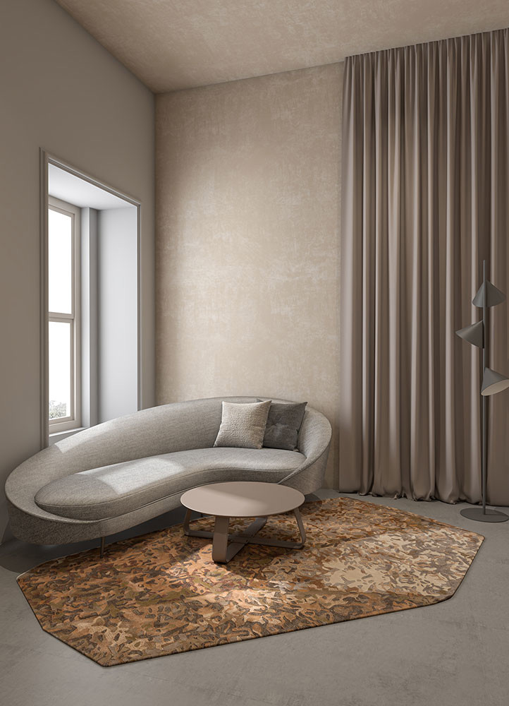 lucid red and orange wool and viscose hand tufted Rug - R&D/info