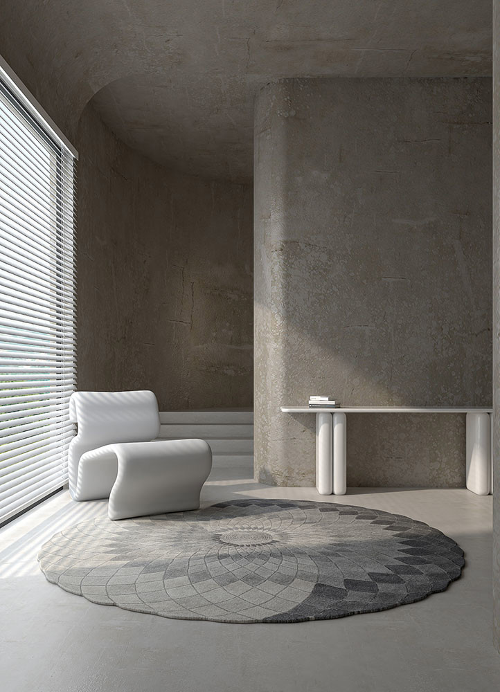 chroma grey and black wool hand tufted Rug - R&D/info