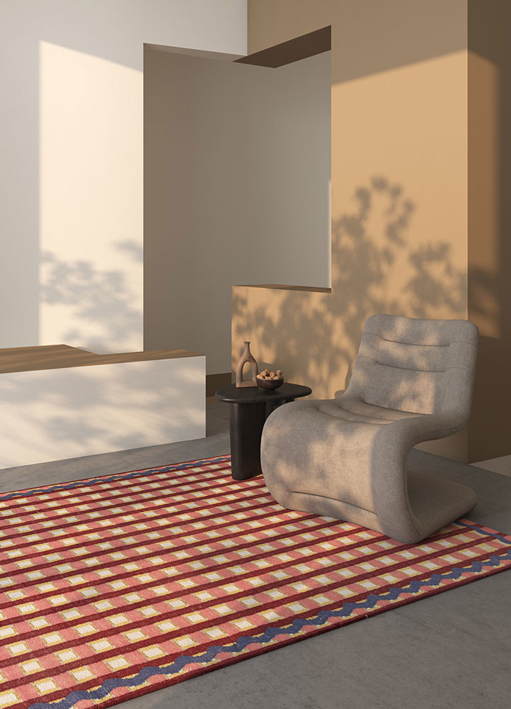 alhambra red and orange wool flat weaves Rug - R&D/info