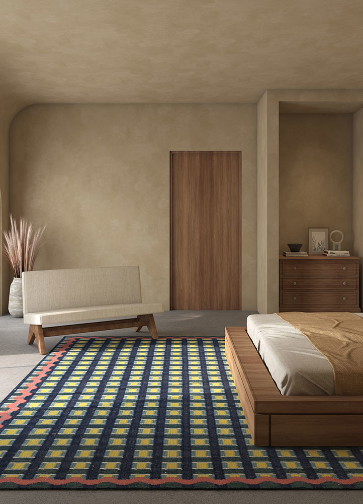 alhambra blue wool flat weaves Rug - R&D/info