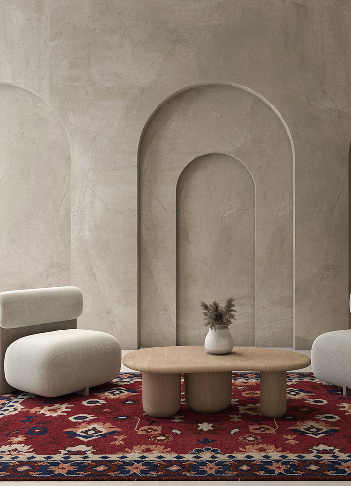 bedouin red and orange wool flat weaves Rug - R&D/info