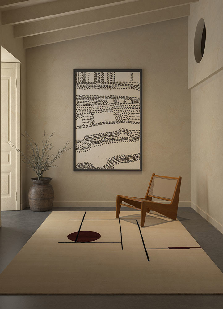 sthir green wool hand knotted Rug - R&D/info