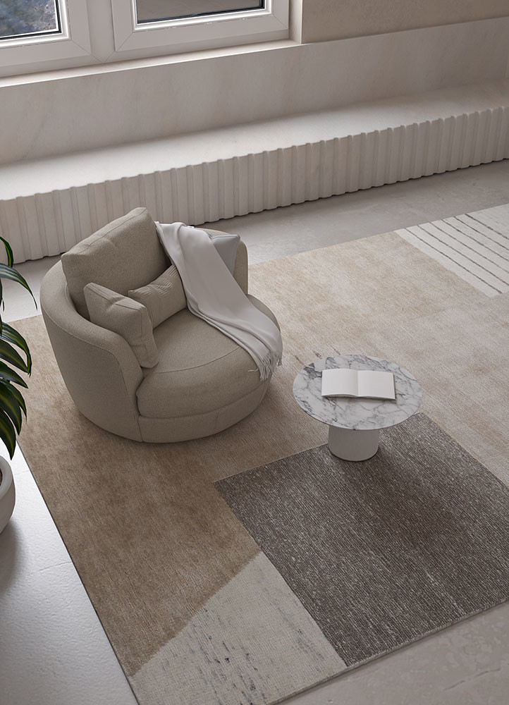 blythe grey and black wool hand knotted Rug - R&D/info