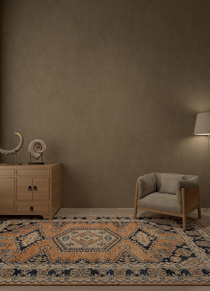 erbe red and orange wool hand knotted Rug - R&D/info