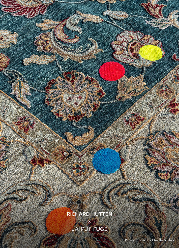 playing with tradition beige and brown wool and silk hand knotted Rug - R&D/info