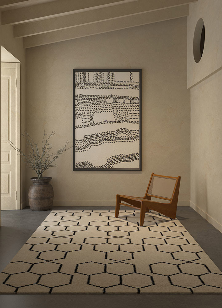 indusbar ivory wool flat weaves Rug - R&D/info