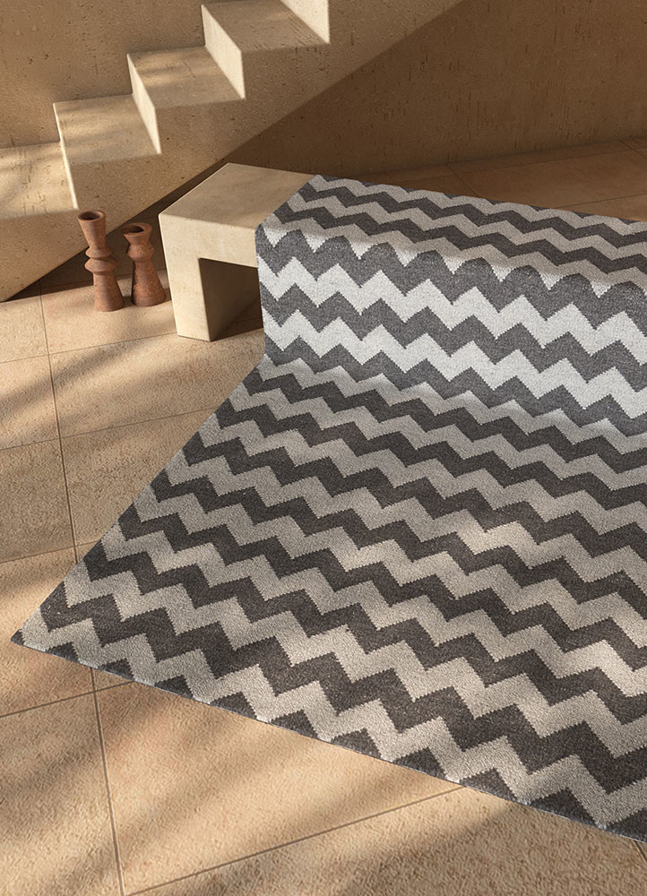 indusbar grey and black wool flat weaves Rug - R&D/info indusbar grey and black wool flat weaves Rug - R&D/info