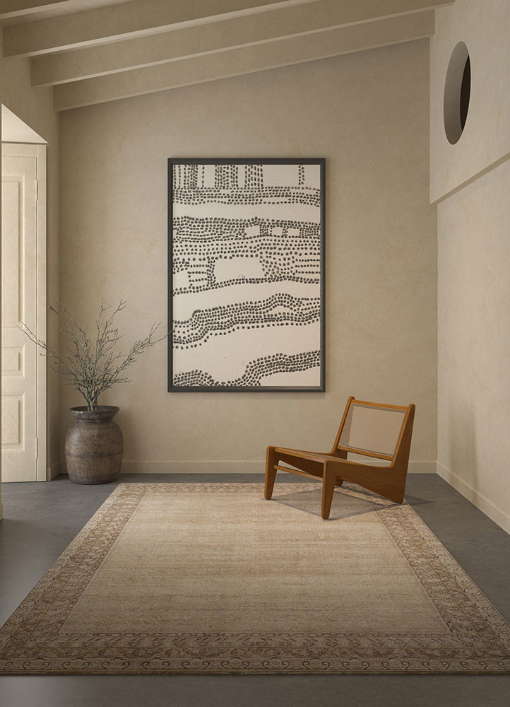 erbe gold wool hand knotted Rug - R&D/info