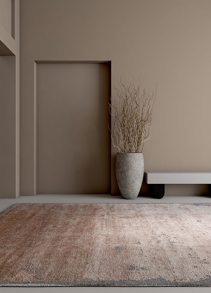 chaos theory by kavi beige and brown wool and bamboo silk hand knotted Rug - R&D/info