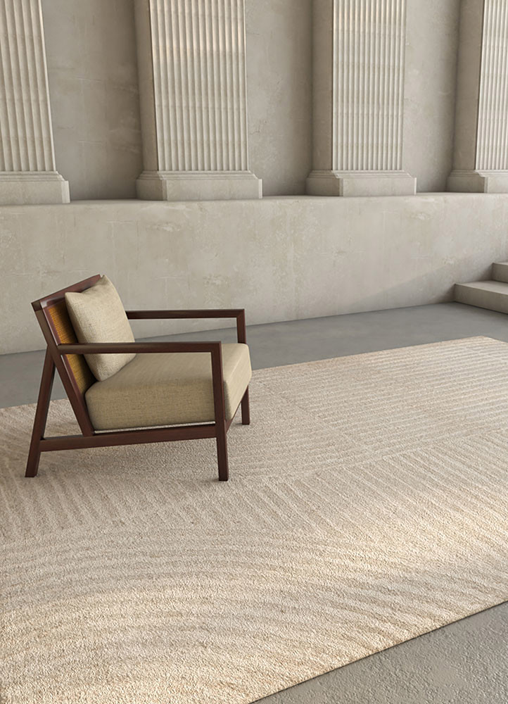 azalea ivory wool and bamboo silk hand knotted Rug - R&D/info
