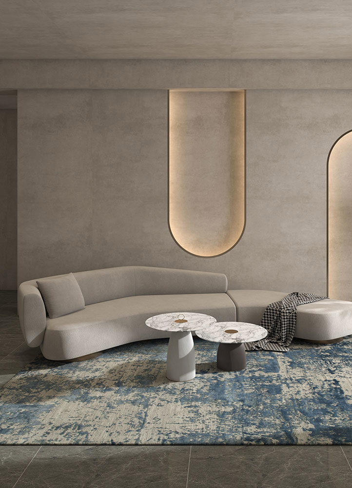 project error by kavi grey and black wool and bamboo silk hand knotted Rug - R&D/info project error by kavi grey and black wool and bamboo silk hand knotted Rug - R&D/info