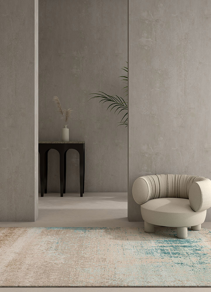 chaos theory by kavi ivory wool and bamboo silk hand knotted Rug - R&D/info