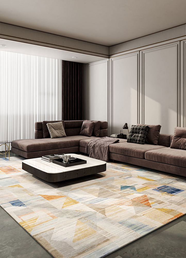 afterglow by kavi ivory wool and bamboo silk hand knotted Rug - R&D/info