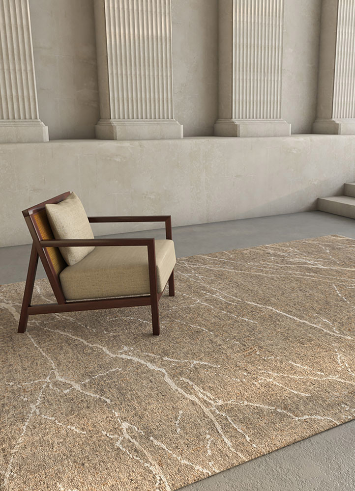 urban pause by kavi beige and brown wool and bamboo silk hand knotted Rug - R&D/info urban pause by kavi beige and brown wool and bamboo silk hand knotted Rug - R&D/info