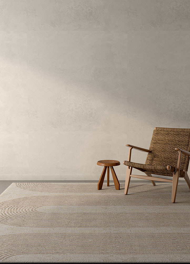 aakar by kavi ivory wool and bamboo silk hand knotted Rug - R&D/info