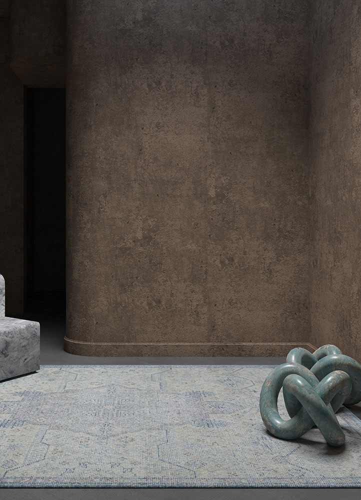 erbe blue wool hand knotted Rug - R&D/info