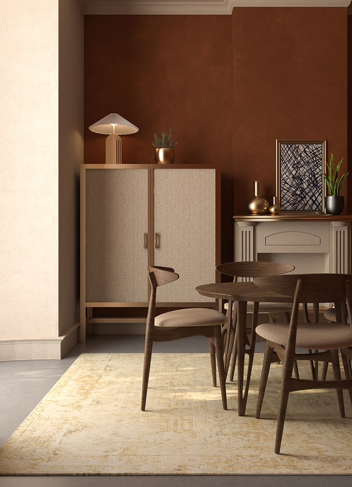 erbe gold wool hand knotted Rug - R&D/info