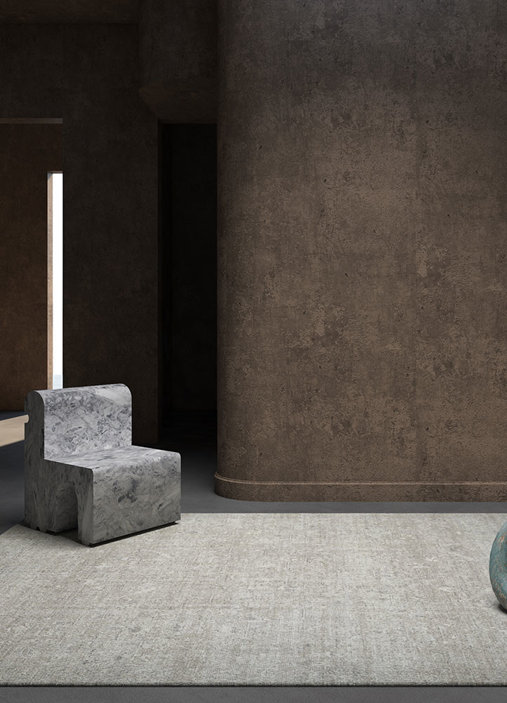 erbe grey and black wool hand knotted Rug - R&D/info