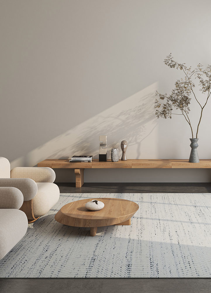 konstrukt ivory wool and bamboo silk hand loom Rug - R&D/info