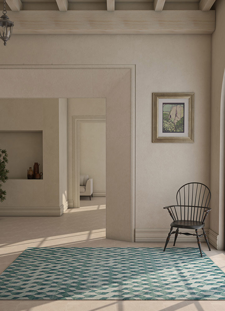 clan blue wool hand knotted Rug - R&D/info