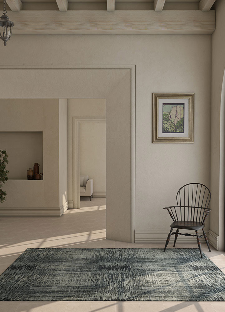 uvenuti grey and black wool and bamboo silk hand knotted Rug - R&D/info