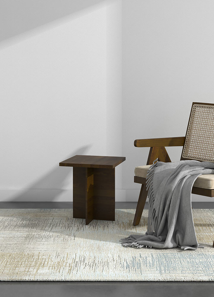 uvenuti beige and brown wool and bamboo silk hand knotted Rug - R&D/info