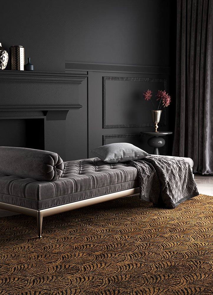 azalea grey and black wool and bamboo silk hand knotted Rug - R&D/info