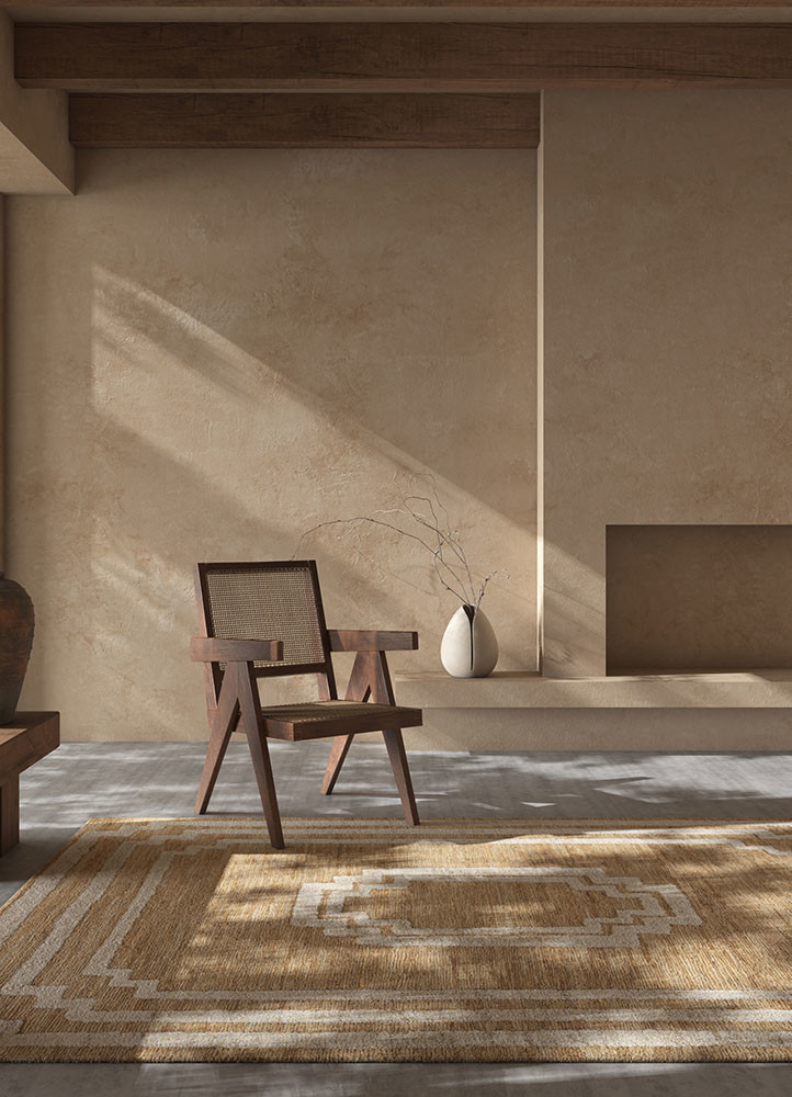nomadic threads beige and brown jute and hemp hand knotted Rug - R&D/info