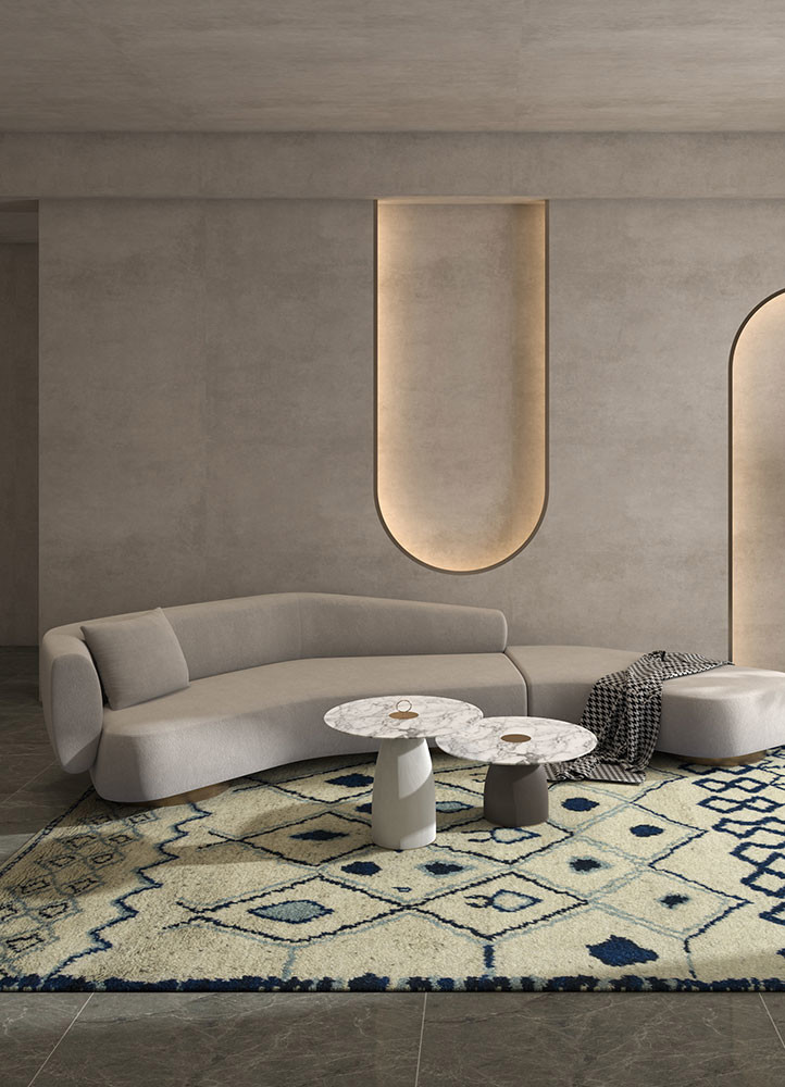 zuri beige and brown wool hand knotted Rug - R&D/info