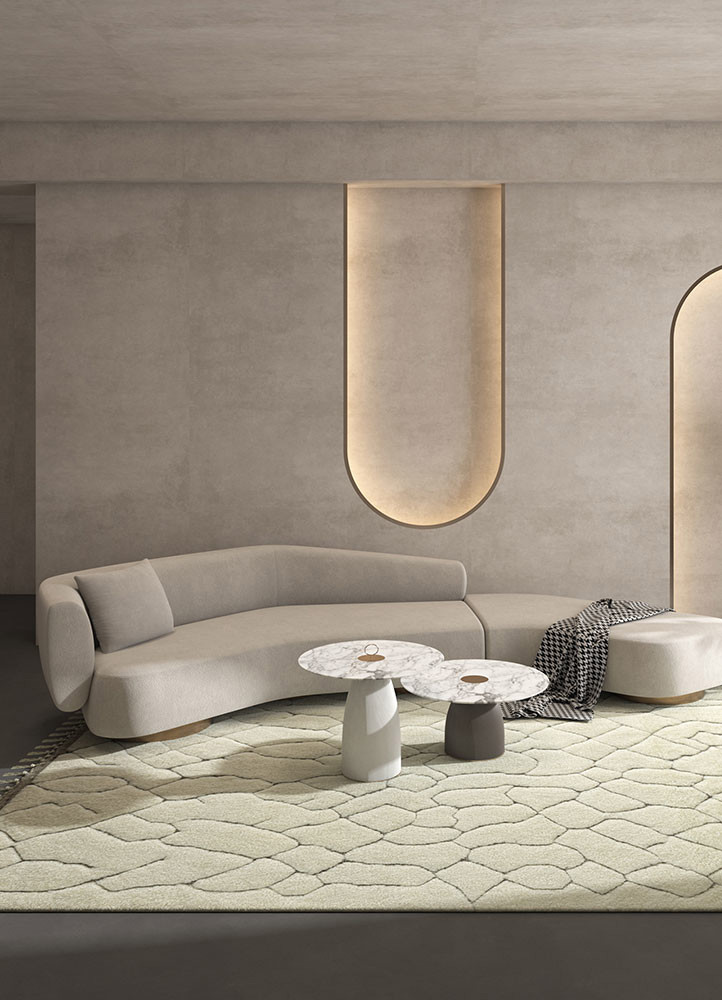 zuri ivory wool hand knotted Rug - R&D/info