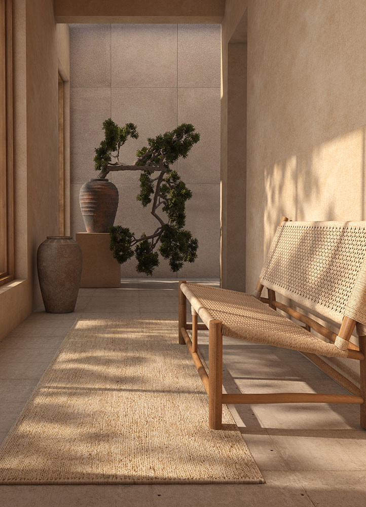 hula beige and brown jute and hemp hand knotted Rug - R&D/info