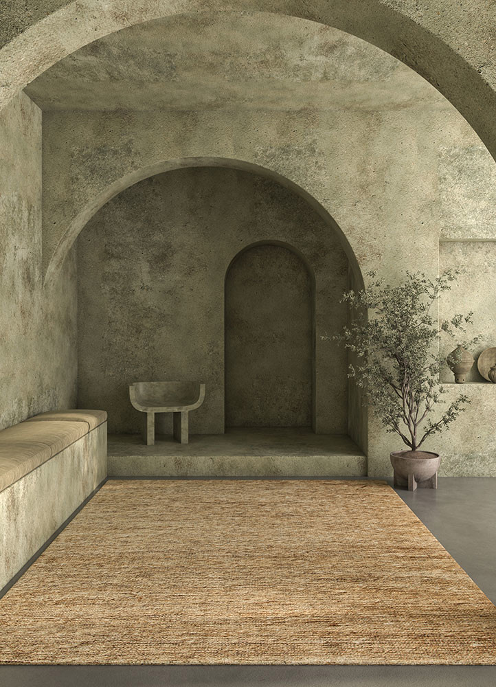 hula beige and brown jute and hemp hand knotted Rug - R&D/info