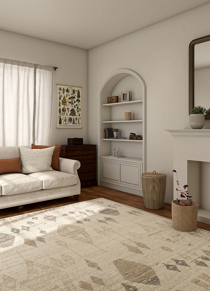 manifest beige and brown afghan wool hand knotted Rug - R&D/info