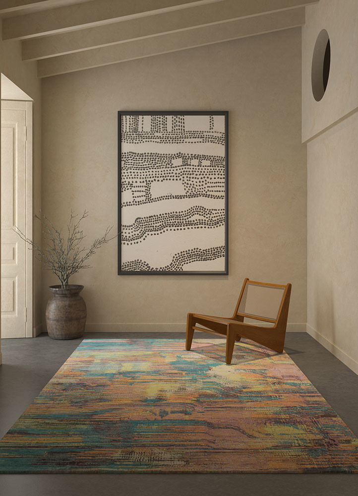unstring by kavi multi wool and bamboo silk hand knotted Rug - R&D/info