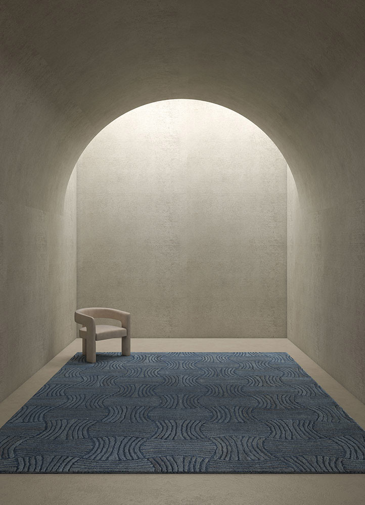 pathways blue wool hand tufted Rug - R&D/info