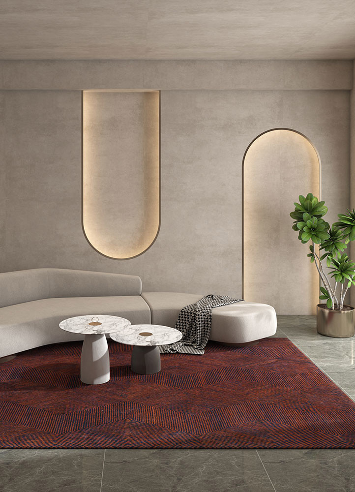 pathways red and orange wool hand tufted Rug - R&D/info