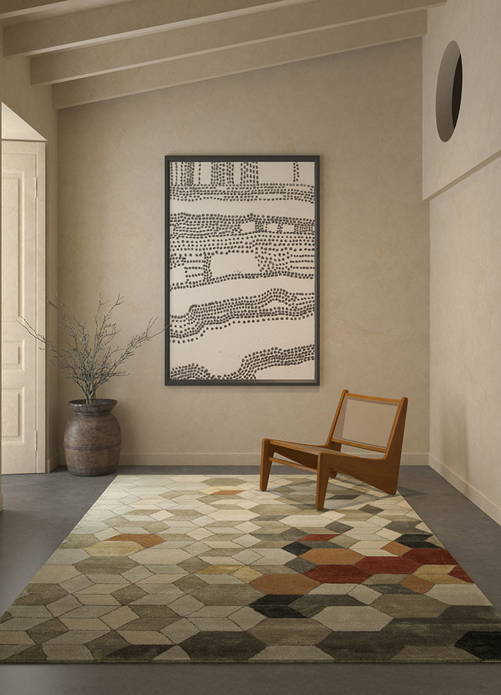 genesis beige and brown wool and viscose hand tufted Rug - R&D/info genesis beige and brown wool and viscose hand tufted Rug - R&D/info