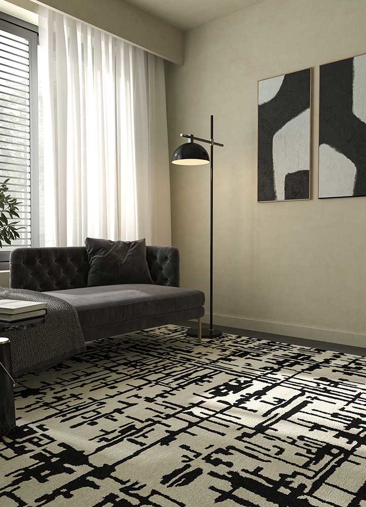 adrift grey and black wool and viscose hand tufted Rug - R&D/info adrift grey and black wool and viscose hand tufted Rug - R&D/info