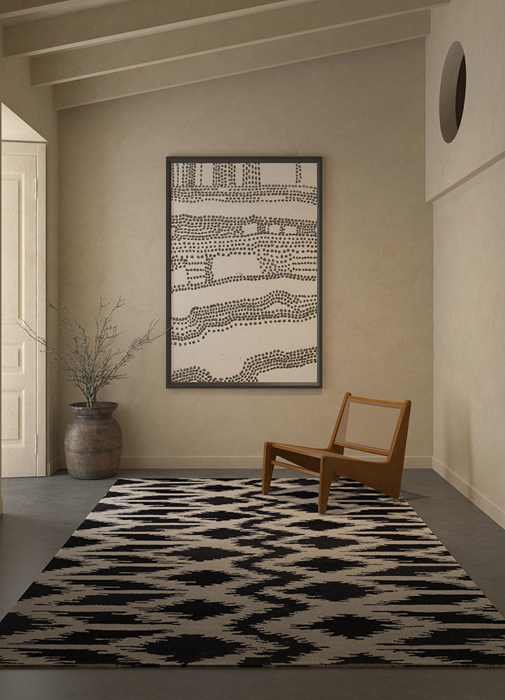 contour grey and black wool and viscose hand tufted Rug - R&D/info contour grey and black wool and viscose hand tufted Rug - R&D/info