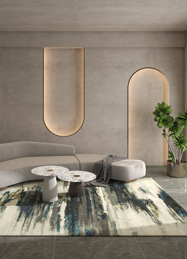 genesis grey and black wool and viscose hand tufted Rug - R&D/info