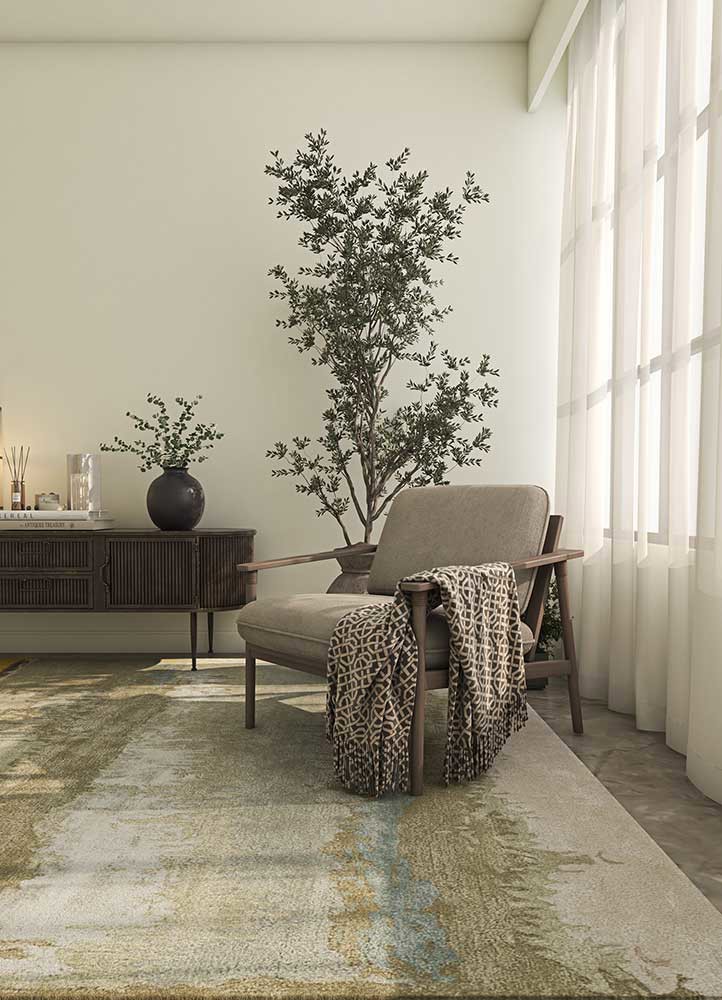 genesis green wool and viscose hand tufted Rug - R&D/info