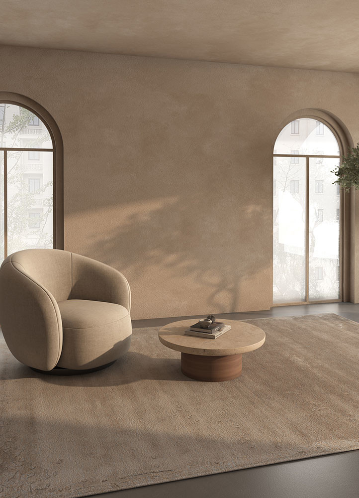 white noise ivory wool and viscose hand tufted Rug - R&D/info