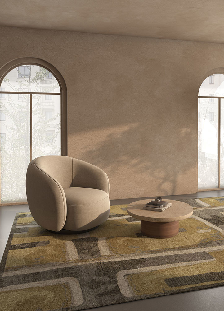 acar beige and brown wool hand tufted Rug - R&D/info