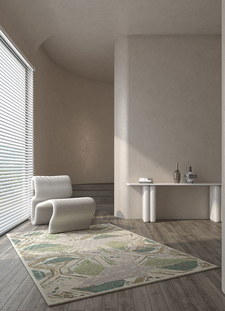 acar green wool hand tufted Rug - R&D/info