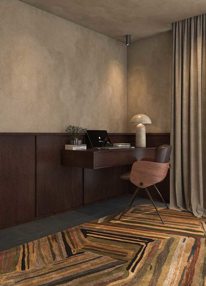 genesis beige and brown wool and viscose hand tufted Rug - R&D/info