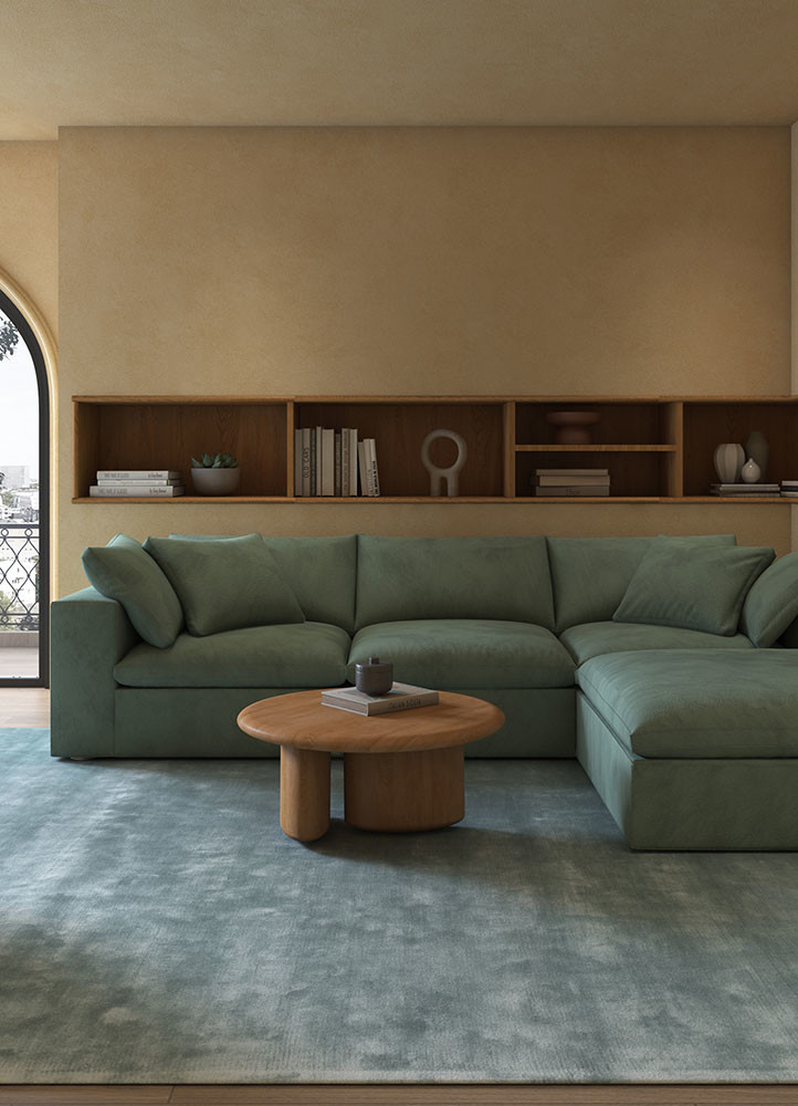 cera blue viscose hand tufted Rug - R&D/info